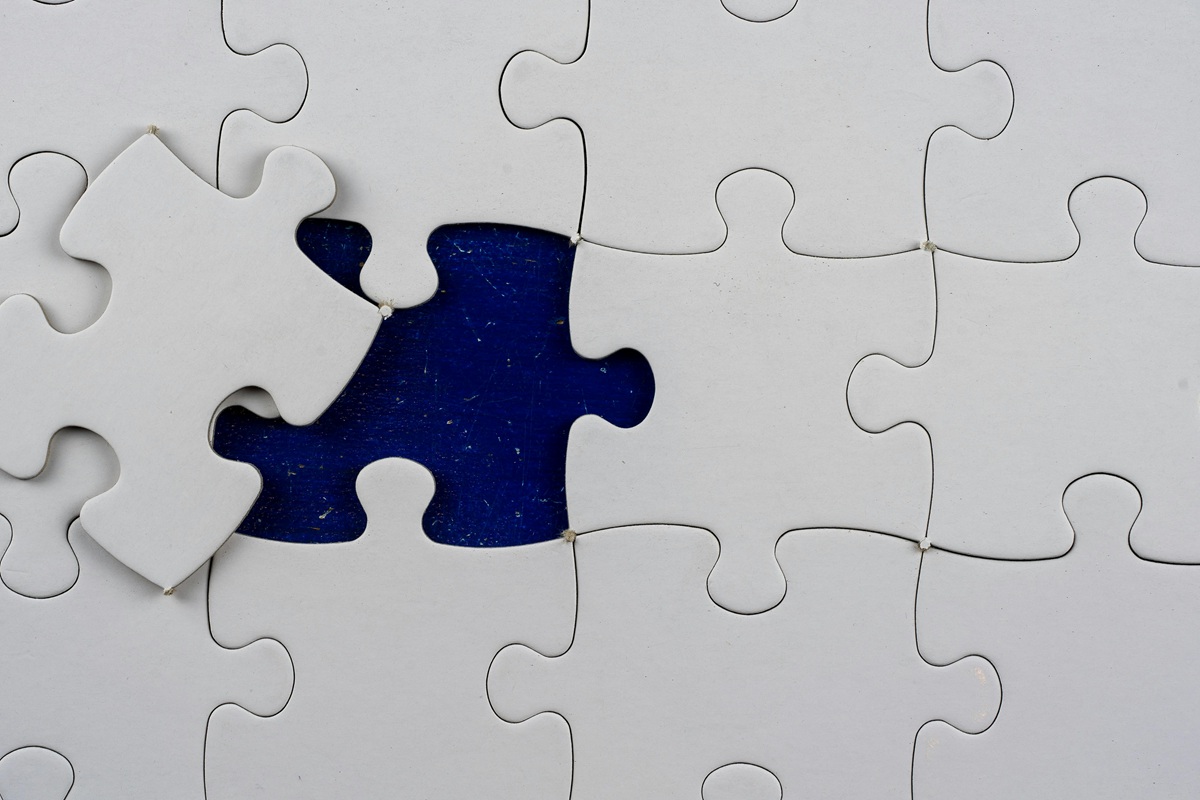 Puzzle with a missing piece symbolising sustainability assessment and gap analysis for hospitality businesses